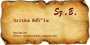 Szitka Béla névjegykártya