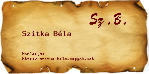 Szitka Béla névjegykártya