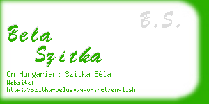 bela szitka business card
